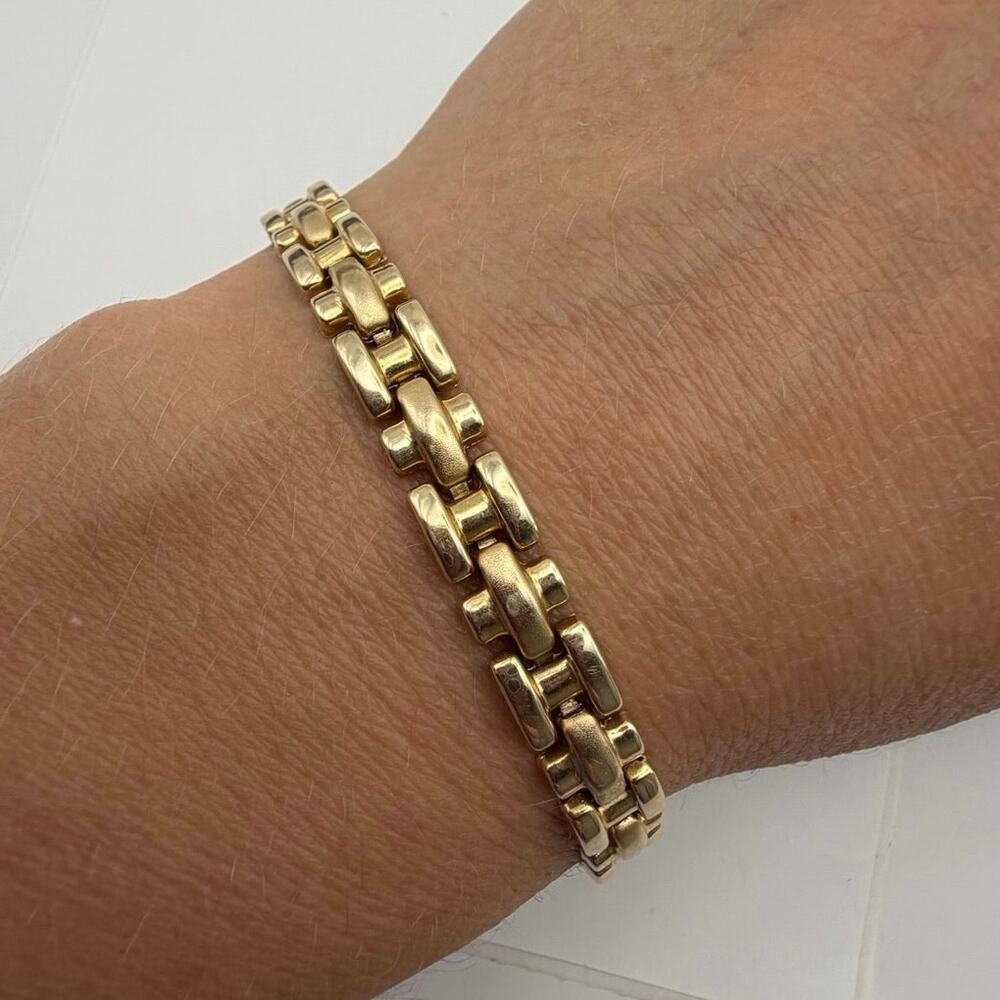 Vintage 10K Yellow Gold Link Bracelet with 14K Lobster Clasp (4.77g) Lightweight - Picture 5 of 8